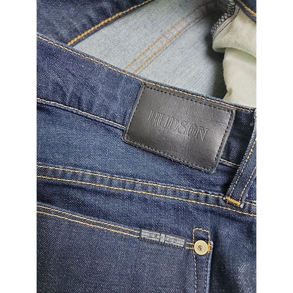Hudson Jeans Mens 30 36x28 Straight Byron 5 Point Dark Blue‎ Stretch Low Rise